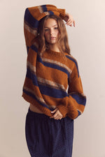 Baby alpaca wool blend crew neck sweater