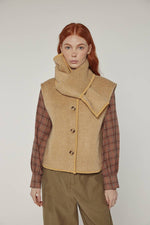 Wool-blended scarf vest
