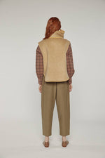 Wool-blended scarf vest