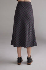 Wool Blend Plaid Skirt