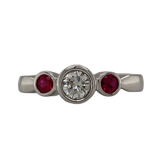 Three Stone Ruby Ring