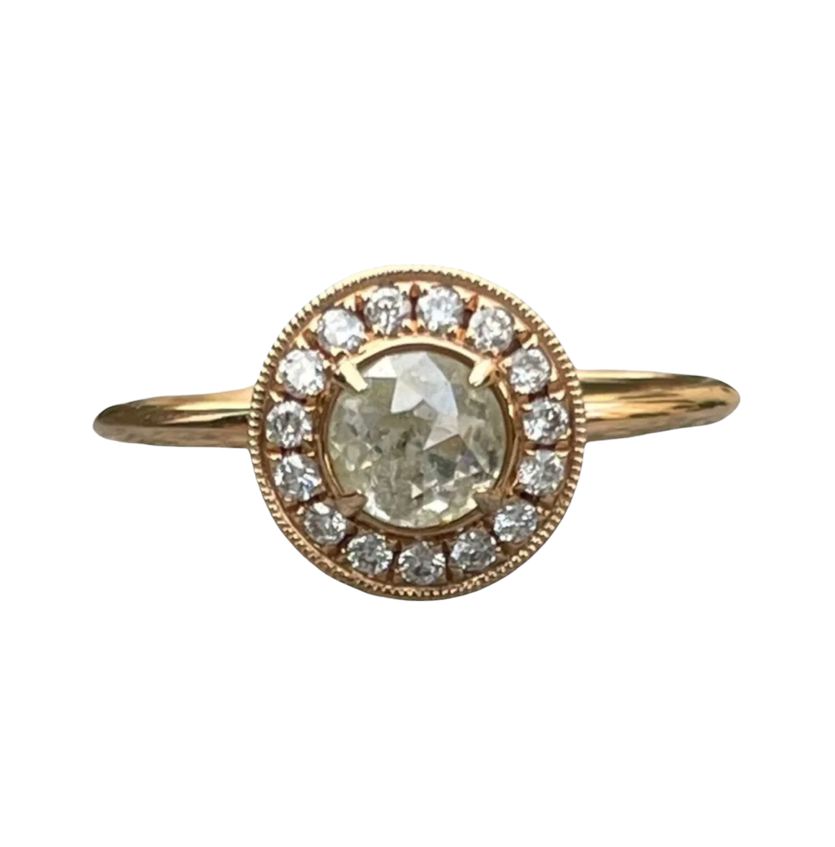 Salt & Pepper Rose Cut Engagement