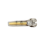 Platinum & Gold 3 Stone Engagement