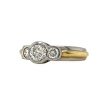 Platinum & Gold 3 Stone Engagement
