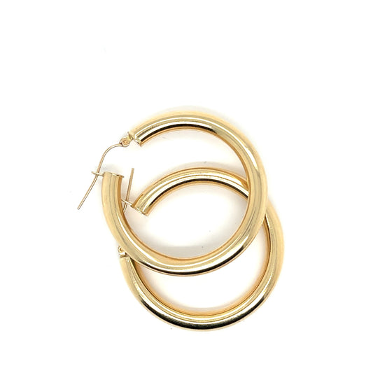 Classic Chunky 14K Gold Hoops