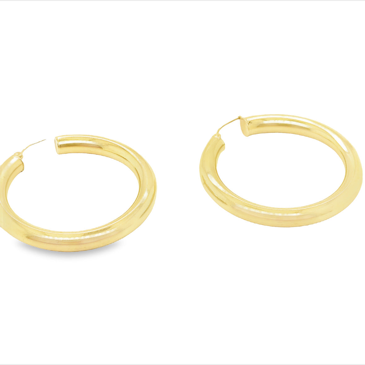 Classic Chunky 14K Gold Hoops