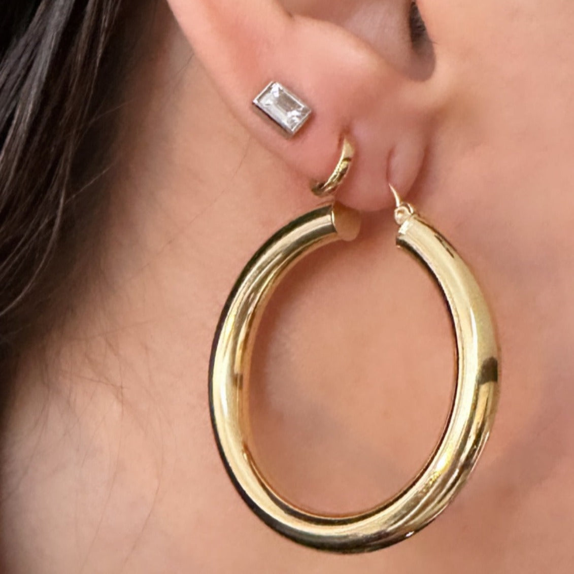 Classic Chunky 14K Gold Hoops