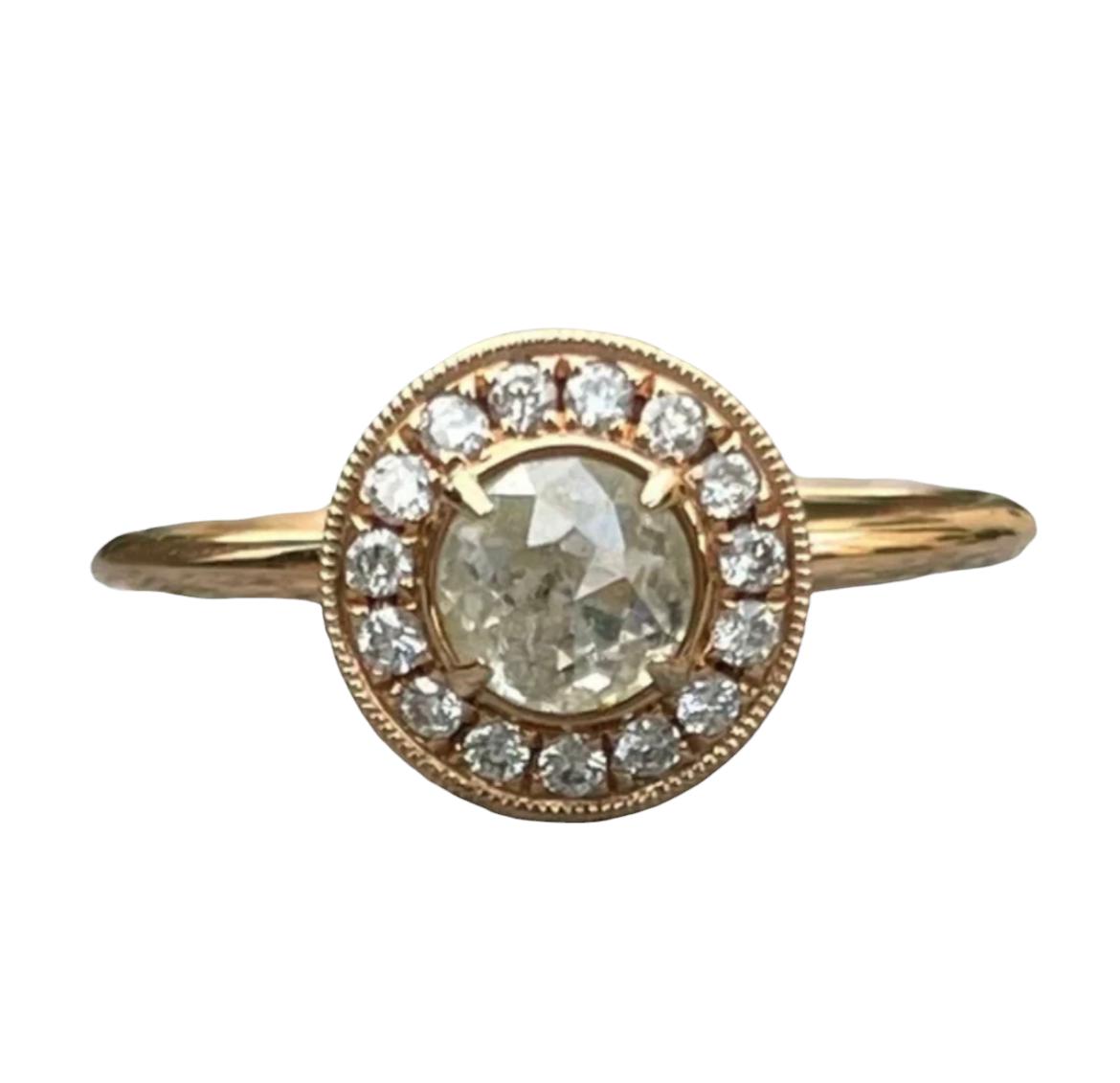 Salt & Pepper Rose Cut Engagement