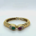 Twin Gemstone Open Cuff